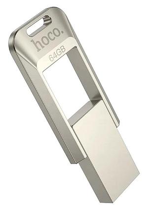 Флеш-накопитель hoco ud16 usb 3.0 64gb вращающийся противоударный черный