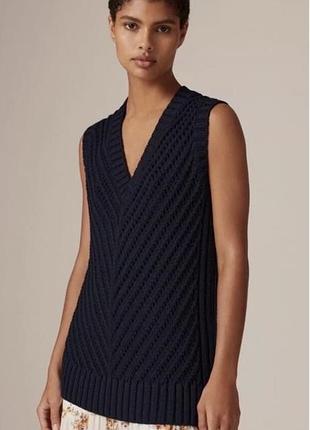 Подовжений жіночий жилет розмір s me+em chevron v neck knitted