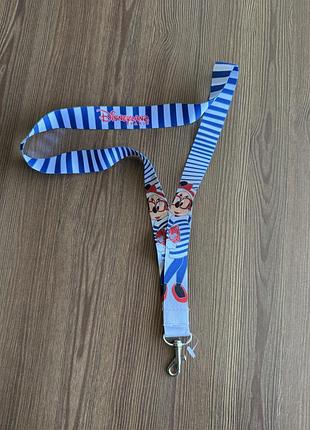 Брендированный ремешок (ланъярд) disney paris, шнурок для бейджа дисней