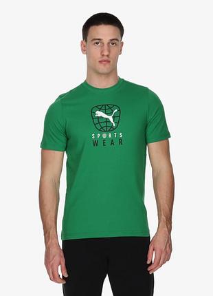 Мужская футболка puma better sportswear tee в зеленом цвете.