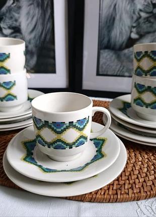 Английский винтажный сервиз royal doulton "navajo” (порцелянная, английская)