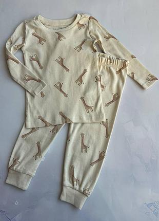 Піжама дитяча демісезонна жирафи primark р.62, 74, 80, 92, 98 см