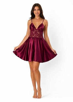 Женская атласная ночная сорочка jasmine 1883 xl, червоний