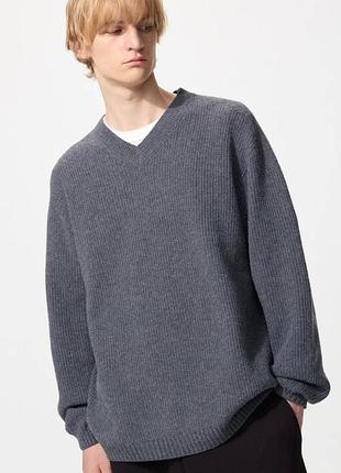 Текстурный 3d-вязаный свитер uniqlo из бесшовной пряжи soufflé