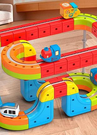 Магнитный 3d-трек конструктор cube track (clickrail) + новый поезд