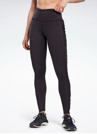 Спортивные леггинсы для фитнеса высокие женские reebok xl черные