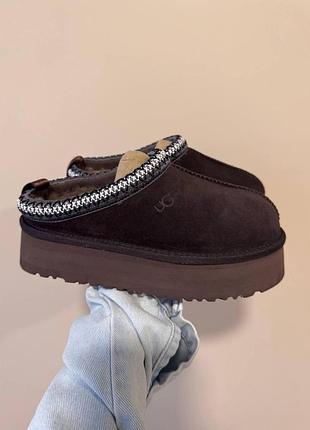 Женские коричневые угги ugg tasman platform brown х угг тасмен 41