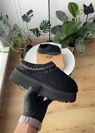 Черные угги унисекс ugg tazz slipper heritage braid black х угг тасмен 40