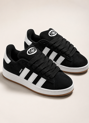 Кросівки унісекс adidas campus чорні, замша, розміри 37–41