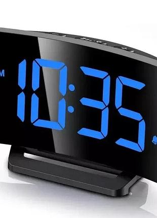Электронный цифровой будильник tca-245 с большим led дисплеем, регулировкой яркости, usb, черный | новый