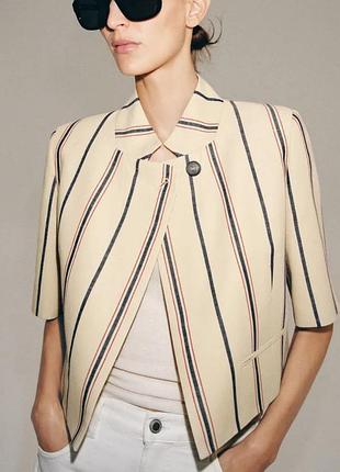 Укороченный блейзер в полоску zw collection