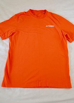 Adidas terrex graphic mtn 2.0 tee футболка в жовтогарячому кольорі оригінал! розмір l
