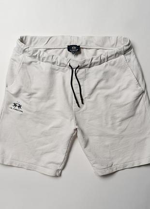 La martina bermuda white cotton sweat short [pmh017308]