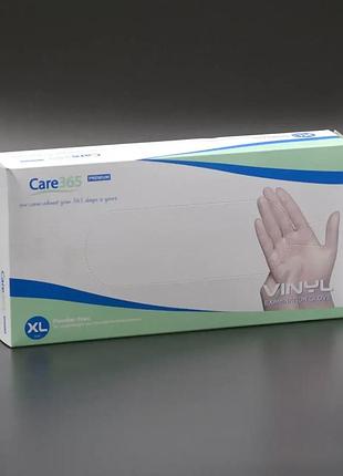 Перчатки виниловые без пудры care365 vinyl examination размер xl (100 шт)