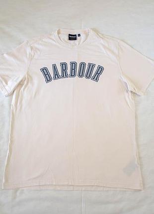 Barbour stockland collegiate logo t-shirt чоловіча бавовняна футболка оригінал! розмір m