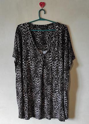 Леопардовая туника evans батал размер 58-60 (uk 30-32 / 6xl-7xl)