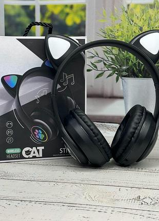 Навушники дитячі бездротові з котячими вушками котики stn-28 bluetooth-навушники