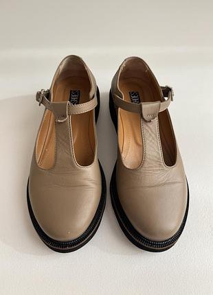 Te.shoes mary jane з натуральної шкіри бежеві
