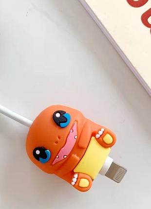 Захисний силіконовий чохол для кабелю зарядки покемон чармандер (charmander), фіксатор напровідник дроту