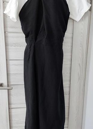 Glamar черное платье, комбинезон на бретелях. лен 100%. linen. авангард. бохо. брюки-юбки.