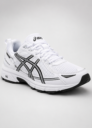 Кросівки унісекс asics gel-venture 6 біло-чорні, текстиль, сітка 37–41
