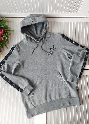 Худі на флісі сірий меланж із логотипом бренда puma