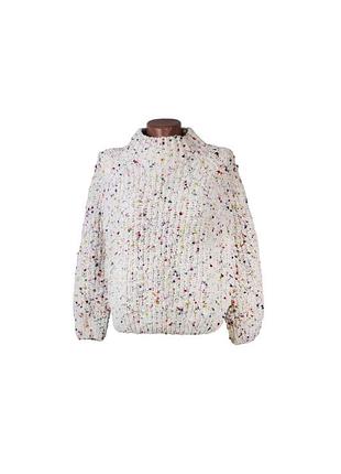 Б/в жіноча oversize укорочена кофта з горловиною комбінований top secret