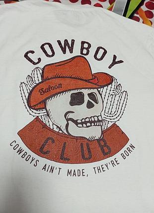 Винтажная футболка saloon "cowboy club" (made in england)