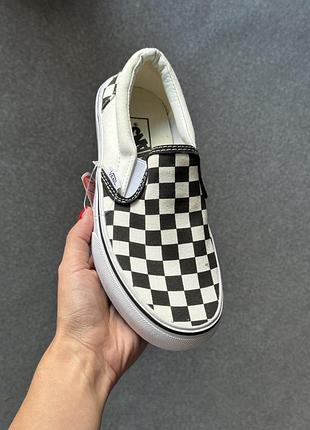 Нові кеди сліпони vans classic slip-on beige/black топ якість, розпродаємо склад взуття! 36-22,5 см