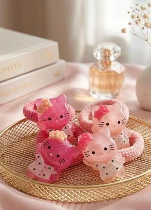 Детские резинки для волос hello kitty. набор резинок для волос.