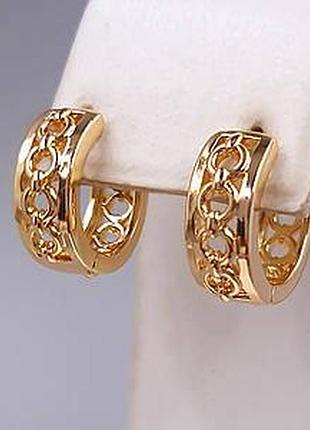 Сережки медзолото xuping jewelry 18k. 1,5 см.