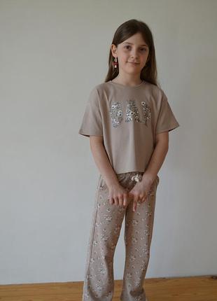 Костюм летний gap для девочки 2-8 лет, 98-128 см. 116
