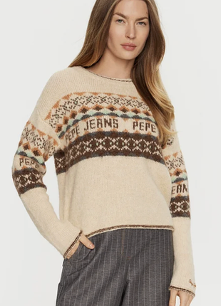 Pepe jeans свитер hitty pl702193 бежевый relaxed fit