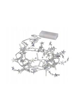 Новогодняя led гирлянда «звездочки» 1,2 м серебристая livarno home