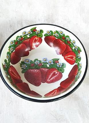 Миска емальована idilia "полуниця 02" (1,5 л)