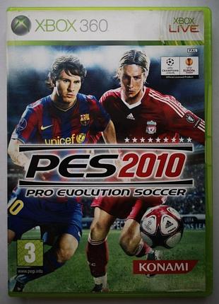 Pro evolution soccer 2010, б/у, английская версия - диск для xbox 360