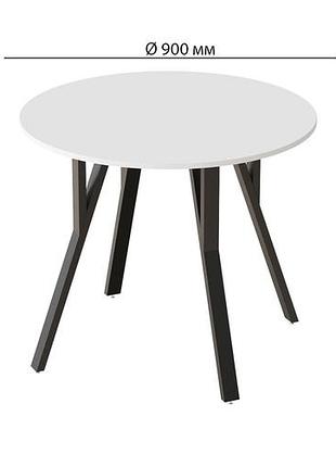 Стол круглый marsi 4 870-4 ноги на конус ferrum-decor 750x870x870 черный металл дсп белый 16 мм (frd-107432)