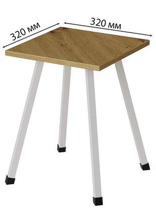 Табурет ferrum-decor 430x320x320 білий метал дсп дуб артизан 16 мм (frd-106919)