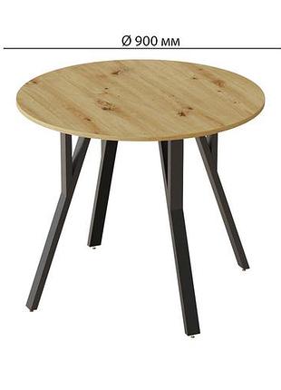 Стол круглый marsi 4 870-4 ноги на конус ferrum-decor 750x870x870 черный металл дсп дуб артизан 16 мм (frd-107435)