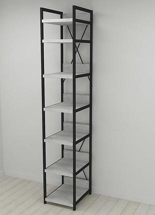 Шафа гардероб уні секція 4 серії конект ferrum-decor 220x40x50 см чорний метал дсп бетон 32 мм (frd-106898)