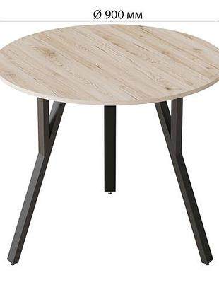 Стіл круглий marsi 3 ferrum-decor 75x87x87 см дуб сан-марино/чорний метал (frd-107423)