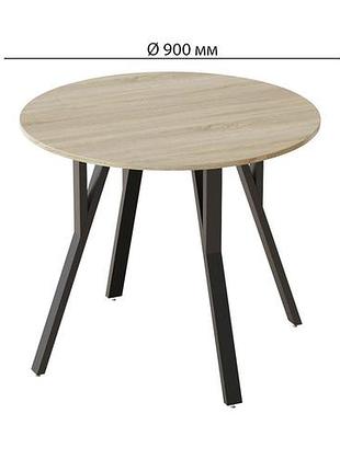 Стол круглый marsi 4 870-4 ноги на конус ferrum-decor 750x870x870 черный металл дсп дуб сонома 16 мм (frd-107434)