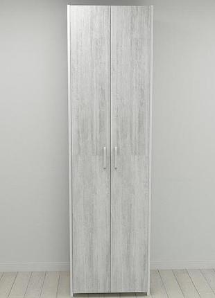 Шкаф гардероб уни секция 6 серии конект ferrum-decor 220x60x50см белый металл дсп бетон 16 мм (frd-106914)