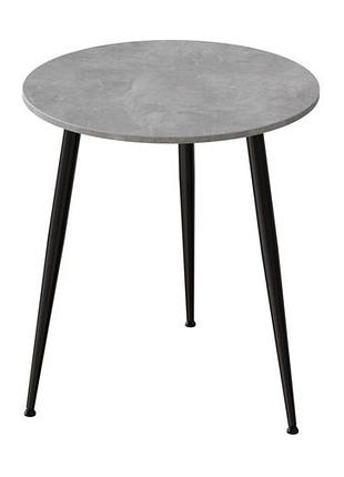 Стол круглый optima ferrum-decor 750 мм, черный металл/дсп бетон, 3 конусные ножки (frd-107446)