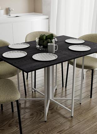 Стол-трансформер книжка морис 3 ferrum-decor белый металл/дсп каштан 75x130x90 мм (frd-107510)