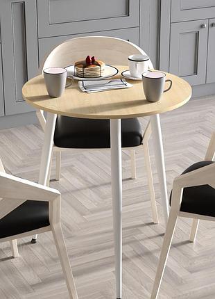 Стіл круглий optima ferrum-decor 750 мм дуб кремона торро, білі конічні металеві ніжки, дсп 16 мм (frd-107562)