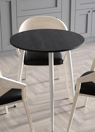 Стол круглый optima ferrum-decor 750 мм, белый металл, дсп дуб каштан арвадонна 16 мм (frd-107560)