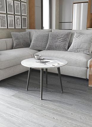 Стол журнальный круглый optima 2 ноги на конус ferrum-decor 450x670x670 черный металл дсп бетон 16 мм (frd-107476)