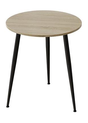 Стіл круглий optima ferrum-decor дуб сонома 750x670 мм, чорний металевий каркас (frd-107444)