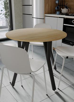 Стол круглый marsi 4 870-4 ноги на конус ferrum-decor 750x870x870 черный металл дсп дуб кремона торро 16 мм (frd-107526)